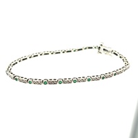 Image for Sterling Silver Celtic Knot Tennis Bracelet Green CZ