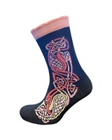 Book of Kells Celtic Ladies Socks, Black/Pink