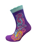 Image for Book of Kells Celtic Ladies Socks, Purple/Turquoise