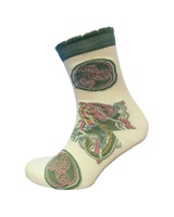 Image for Book of Kells Celtic Ladies Socks, Cream/Green