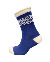 Book of Kells Celtic Knot Ladies Socks, Navy/Cream