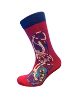 Book of Kells Celtic Mens Socks, Burgundy/Navy