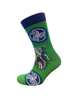 Book of Kells Celtic Mens Socks, Bottle Green/Navy