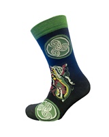 Book of Kells Celtic Mens Socks, Black/Bottle Green