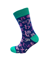 Book of Kells Celtic Mens Socks, Navy/Turquoise