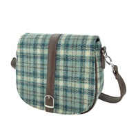 Image for Glen Appin Harris Tweed Beauly Shoulder Bag, Duck Egg and Cream Check