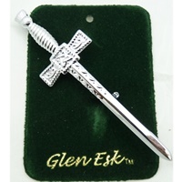 Image for GM Belt Chrome Finish Thistle Sword Kilt Pin