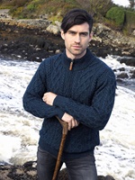 Image for Aran Crafts Donegal Half Zip Aran Sweater, Sherwood