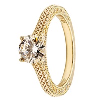 14K Yellow Gold Celtic Ring with 2ct Lab Diamond 22.40mm