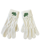 Image for Patrick Francis Aran Knit Shamrock Gloves, Cream