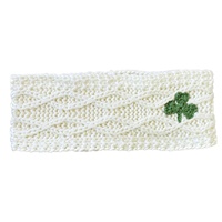 Image for Patrick Francis Aran Knit Shamrock Headband, Cream