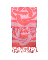 Image for Patrick Francis Large Celtic Knot Wrap, Coral/Cream