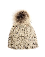 Image for Patrick Francis Speckled Wool Kids Bobble Hat, Oatmeal