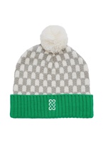 Image for Patrick Francis Spotty Kids Bobble Hat, Emerald/Tapue/Cream