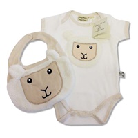 Image for Patrick Francis Ireland Baby Sheep Onesie & Bib Set, Cream