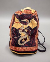 Image for India Arts Cotton Dragon Backpack, Gold