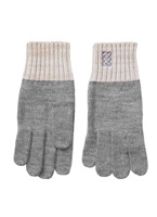 Image for Patrick Francis Sustainable Collection Grey and Cream Melange Rib Knit Gloves