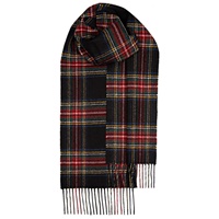 Stewart Black Wool Scarf