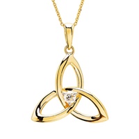 Image for 14K Yellow Gold Lab Diamond Trinity Necklace .12ct