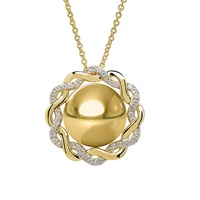 Image for 14kt Gold Vermeil Lab White Sapphire Celtic Necklace