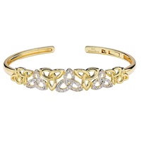 Image for 14kt Gold Vermeil Lab White Sapphire Trinity Bangle