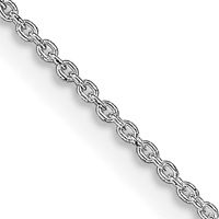 Image for Rhodium Plated Sterling Silver 1mm Cable Chain, 24 inch