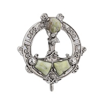 Classic Connemara Marble Celtic Tara Brooch