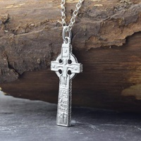 14K White Gold High Cross Of Cashel