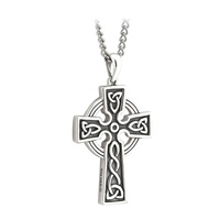 Image for Sterling Silver Double Sided Oxidised Celtic Cross