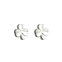 Image for Solvar Sterling Silver Kids Shamrock Stud Earrings