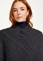 Image for Aran Woolen Mills Merino Wool Button Poncho, Derby