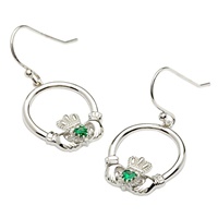 Image for Claddagh Earrings with Green Heart