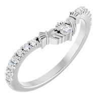 Image for Irish Claddagh Contour 14K White-Gold-Lab Grown Diamond Wedding Band