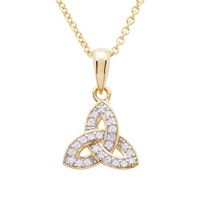 14KT Gold Vermeil CZ Trinity Knot Necklace