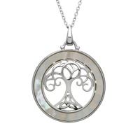 Image for Anu Sterling Silver Mother of Pearl Tree of Life Pendant