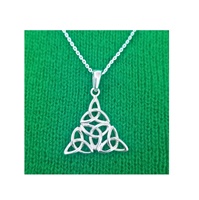 Image for Precious Ireland Sterling Silver 4 Trinity Triangle Necklace