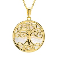 Image for 14kt Gold Vermeil Tree of Life Mother of Pearl Necklace