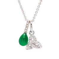 Image for Sterling Silver Crystal Trinity Knot with Agate Pendant