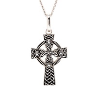 Image for Sterling Silver Unisex Celtic Cross with 20" Spiga