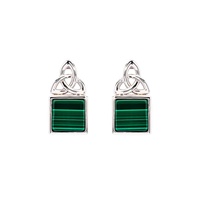 Image for Sterling Silver Trinity Knot with Malachite Drop Earrings