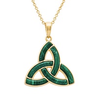 Image for 14kt Gold Vermeil Malachite Trinity Pendant