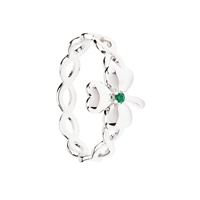 Sterling Silver Green CZ Shamrock Ring