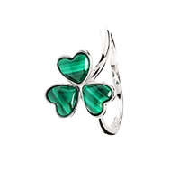 Sterling Silver Shamrock Malachite Ring