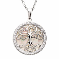 Image for Shanore Sterling Silver and Mother Of Pearl Tree Of Life Necklace