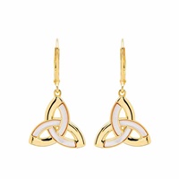 Image for 14kt Gold Vermeil Mother of Pearl CelticTrinity Knot Earrings