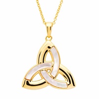 Image for 14kt Gold Vermeil Mother of Pearl Celtic Trinity Knot Necklace