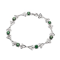 Image for Shanore Sterling Silver CZ Trinity Bracelet, Green