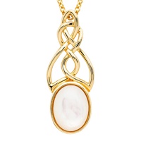 Image for 14kt Gold Vermeil Mother of Pearl Celtic Necklace