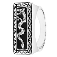 Image for Spirit of the Celt Sky Collection Sterling Silver Gents Onyx Dragon Band