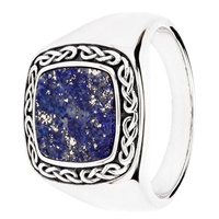 Image for Spirit of the Celt Water Collection Sterling Silver Blue Lapis Ring